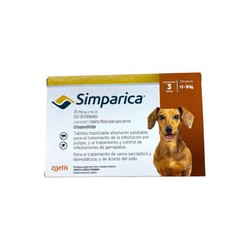 Simparica 20 Mg 3 Masticables  5 a 10 Kg