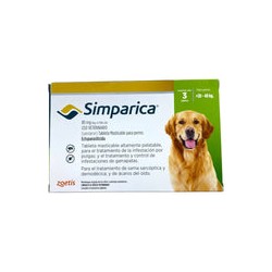 Simparica 3 Masticables 80 Mg 20 a 40 Kg
