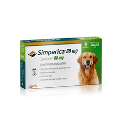 Simparica para perros 1 Masticable 80 mg 20 a 40kg