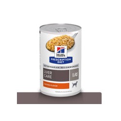 12 Latas Hill's Prescription Diet l/d, Cuidado Hepático, para Perro con Pollo, 369 g